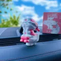 Süßes Hasen Toiletten Auto Lüftungsschlitz Ornament Cartoon Trendige Figur Tischdeko 1Stk - Toilettenstil (BS0057) / 1 Stück/Packung