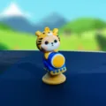 Niedliche Shiba Inu Wackelkopf Puppe Auto Armaturenbrett Ornament Dekoration Spielzeug - Tiger Shiba Zug / Blaue Basis