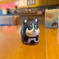 Cute resin husky dog figurine cartoon wood carving style desktop ornament interior decor - Standing Dog Figurine-Husky (BS0091) / Color Box