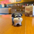 Cute cartoon wood-style standing dog resin figurine, perfect for car decor and tabletop. - Standing Dog Figurine-Schnauzer (BS0091) / Color Box