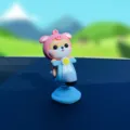 Cute shiba inu bobblehead car ornament toy, cartoon animal scooter desk decor interior. - Blue Scooter