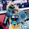 Trendy cool bear keychain pendant with stylish strap and card, perfect for car keys and bags. - Trendy Bear (YY0065) / Mechanic Jimmy
