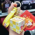 Cute Lucky Cat Rubik's cube keychain mini 3x3 puzzle toy bag pendant car key ring - Genuine Lucky Cat Cube Pendant (YZ0329) / Yellow