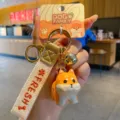 Süßer Shiba Inu Schlüsselanhänger Cartoon Hund Tasche Anhänger Metallring Stoffband Geschenk - Shiba Inu