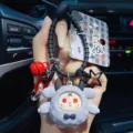 Süßer Cartoon Monster Schlüsselanhänger mit Glocke und Stern Plüsch Tasche Anhänger. - Fluffy Rabbit Serie-Kleine Schlingel