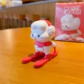 Süße Harz Kaninchen Figur Skifahren mit Schachtel für Zuhause und Auto Dekoration. - Ski-Stil