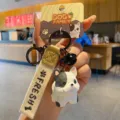 Süßer Französische Bulldogge Schlüsselanhänger mit Band, kreativer Taschenanhänger Geschenk. - Französische Bulldogge