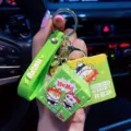 Mini Rubik's Cube keychain with martial arts cartoon design and silicone strap for bag decoration. - 跆拳道款