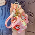 Cute Shiba Inu strawberry Rubik's cube keychain, mini puzzle toy bag pendant and gift. - Strawberry Style / OPP Bag / Pink