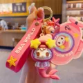 Cute cartoon cat ocean series keychain, pink mermaid bag charm and car key accessory. - OPP Bag / Mascot Cat Ocean Series - Mermaid Tiantian