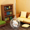 Cute 4cm clear gachapon calico cat keychain doll, miniature acrylic ball charm toy for bag decor. - 4CM Capsule / Calico Cat