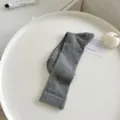 Gray ribbed mid-tube socks, soft knit spring and summer women fashion daily casual socks. - One Size / Dark Gray