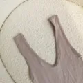Canotta Termica Maglia Donna Scollo V Senza Maniche Intimo Rosa Caldo Casual Basic Top - Taglia unica / Top / Grigio Nude