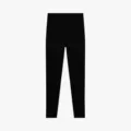 Women black ribbed fleece lined high waist leggings winter warm thermal thick solid color tights - L / Bottoms / Blackcurrant Black