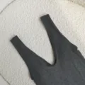 Canotta termica a coste grigio scuro da donna, gilet elasticizzato intimo invernale - Taglia unica / Top / Grigio Fumo