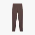 Women thermal cotton ribbed fleece-lined high waist yoga leggings winter warm tights brown - L / Bottoms / Cocoa Coffee