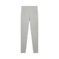 Grey high waist fleece lined ribbed leggings for women, warm winter thermal yoga pants. - L / Bottoms / Elephant Gray