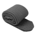 Dark grey cable knit tights for women winter warm opaque pantyhose solid color stretchy - One Size / Bottoms / Elegant Gray