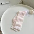 Chaussettes mi-mollet côtelées roses pour femmes, jolies chaussettes en coton de printemps. - Taille unique / Rose Clair