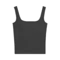 Femme Encolure Carrée Sans Manches Débardeur Thermique Gris Sombre Basique Vêtement Quotidien - Taille unique / Gris Élégant
