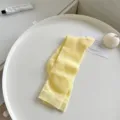 Chaussettes mi-hautes côtelées jaunes pour femmes, chaussettes décontractées douces. - Taille unique / Jaune