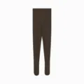 Women's brown brushed footed thermal tights, high waist shaping winter base socks. - One Size / Footed / Cocoa Brown