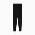 High waist black leggings, double brushed soft fleece winter tights for women daily wear - One Size / Cropped Style / Deep Black