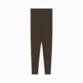 Women's brown high waist leggings, slimming nude-feel thermal tight pants for autumn winter. - One Size / Cropped Style / Cocoa Brown