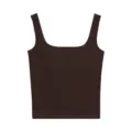 Débardeur marron pour femme à col carré, sous-vêtement thermique basique et confortable. - Taille unique / Brun Chocolat