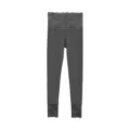 Women winter thermal leggings high waist lace trim slim fit warm casual daily trousers - One Size / Bottoms / Marl Grey