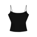 Women black ribbed camisole basic thermal tank top with chest pad for autumn winter. - M / Tops / Deep Black