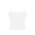 White ribbed basic camisole with thin straps, warm thermal tank top for women, daily wear. - M / Tops / Moonlight White