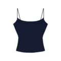 Dark blue ribbed women camisole basic slim fit spaghetti strap tank top daily wear. - M / Tops / Navy Blue