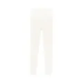 Women's warm thermal leggings with elegant lace trim high waist winter fleece lined pants white - One Size / Bottoms / Cloud White