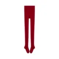 Collants chauds en laine rouge unie pour femmes leggings thermiques épais vue principale - Taille unique / Rouge Cerise