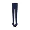 Collants en laine côtelés pour femmes bleu marine hiver thermique chaud legging unicolore - Taille unique / Bleu Marine