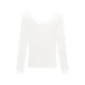 White Thermal Underwear V-Neck Long Sleeve Lace Trim Top Women Winter Warm Base Layer - One Size / Tops / White