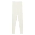 Women's high waist thermal leggings winter warm fleece lined stretch pants casual trousers - Bottoms / Cream White