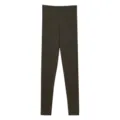 High-waisted thermal leggings for women, merino wool blend, dark olive color, cozy winter wear. - Bottoms / Brownish Tea