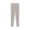 Women thermal leggings with delicate lace hem ankle solid grey casual daily wear comfortable - One Size / Bottoms / Nude