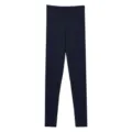 Women's dark blue high waist thermal leggings, winter warm base layer stretch pants. - Bottoms / Navy Blue