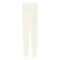 Off-white thermal leggings with elegant lace trim, seamless design for cozy winter wear. - One Size / Bottoms / Cream