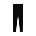 Women black thermal leggings with delicate lace hem elegant winter wear basic pants - One Size / Bottoms / Black
