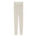 Seamless thermal leggings for women with delicate lace trim, comfortable winter base layer. - One Size / Bottoms / Nude