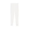 Women white thermal leggings lace trim winter warm pants soft base layer stretch trousers - One Size / Bottoms / White