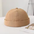 Gorra docker kaki de color sólido, sombrero casual minimalista para el uso diario urbano. - M (56-58cm) / Caqui