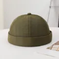 Gorro miki verde militar liso, gorra docker minimalista casual para hombres y mujeres diario. - M (56-58cm) / Verde Militar