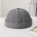 Gorro docker gris liso sombrero miki minimalista casual accesorio de moda cotidiano estilo solid - M (56-58cm) / Gris