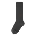 Calcetines largos de lana gris para mujer, punto térmico invierno cálido y suave - Talla única / Gris Jaspeado Oscuro