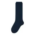 Klassische Damen Einfarbig Marineblau Lange Wollsocken Warm Dicht Gewebter Stil - Einheitsgröße / Marineblau